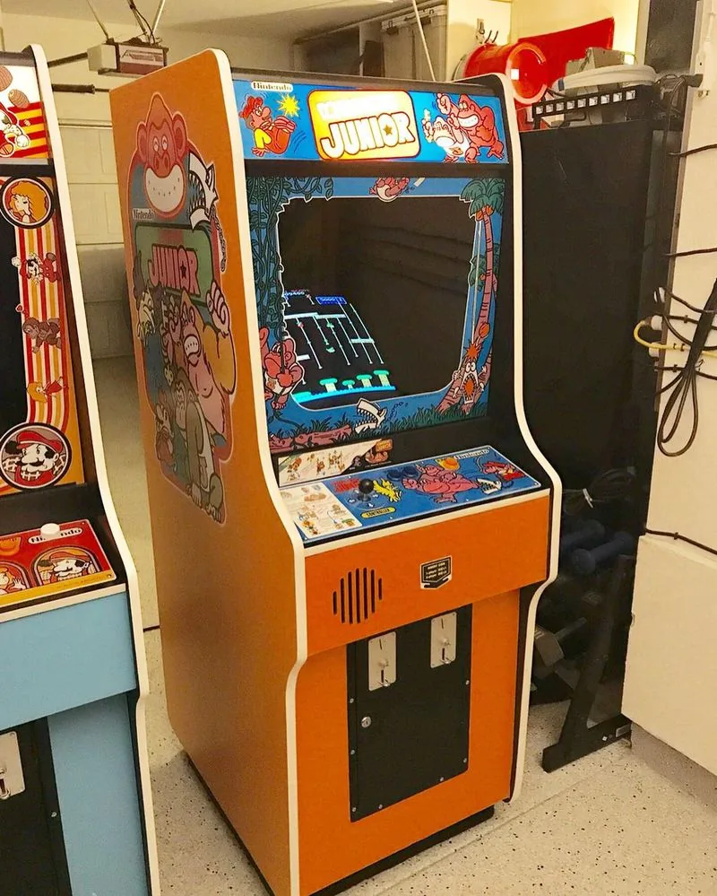 Donkey Kong Junior arcade cabinet in orange