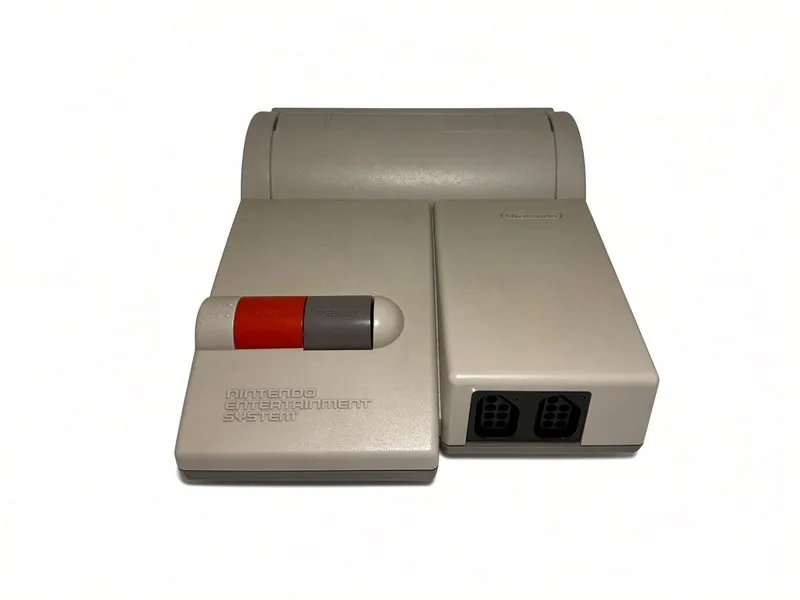 Nintendo Entertainment System top loader, the NES-101 redesign, with its red power switch