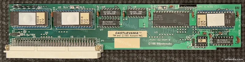 Nintendo PlayChoice-10 game board for Castlevania, component side