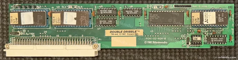 Nintendo PlayChoice-10 game board for Double Dribble, component side