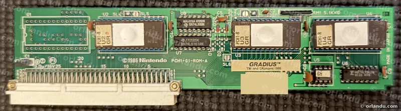 Nintendo PlayChoice-10 game board for Gradius, component side