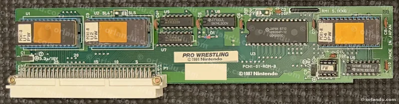 Nintendo PlayChoice-10 game board for Pro Wrestling, component side