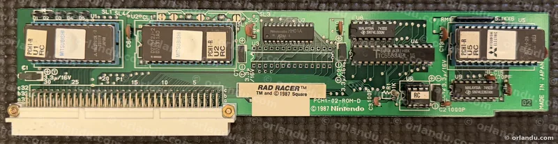 Nintendo PlayChoice-10 game board for Rad Racer, component side