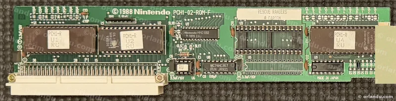 Nintendo PlayChoice-10 game board for Chip 'n Dale Rescue Rangers, component side