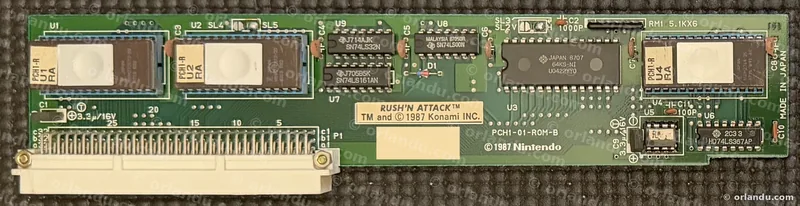 Nintendo PlayChoice-10 game board for Rush'n Attack, component side
