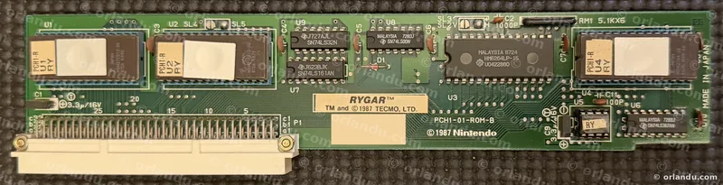 Nintendo PlayChoice-10 game board for Rygar, component side
