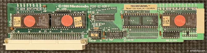 Nintendo PlayChoice-10 game board for Tecmo Bowl, component side