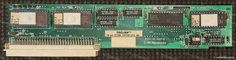 Nintendo PlayChoice-10 game board for Trojan, component side