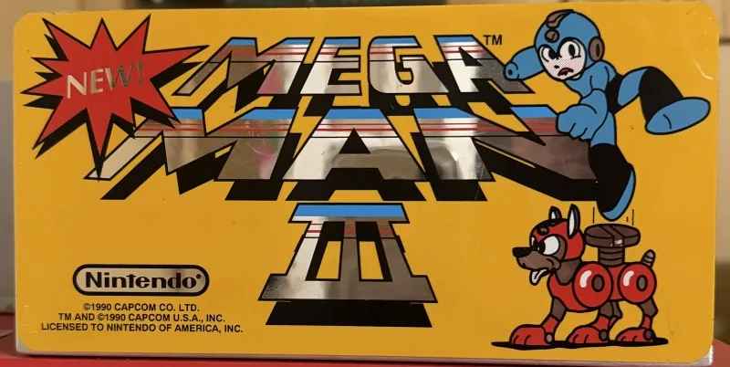 Original Nintendo PlayChoice-10 arcade topper for Mega Man 3