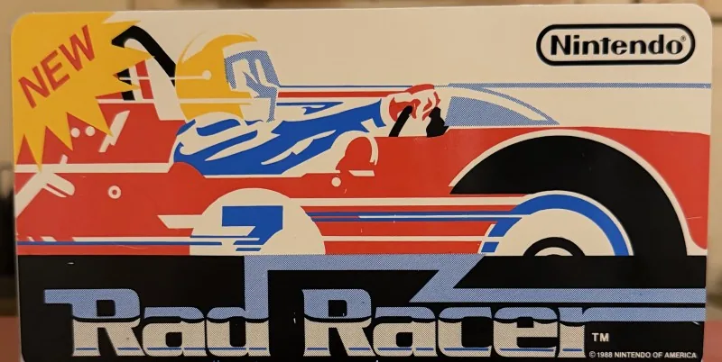 Original Nintendo PlayChoice-10 arcade topper for Rad Racer